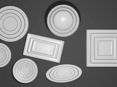 Kitchen pack plate and tray Free 3D model