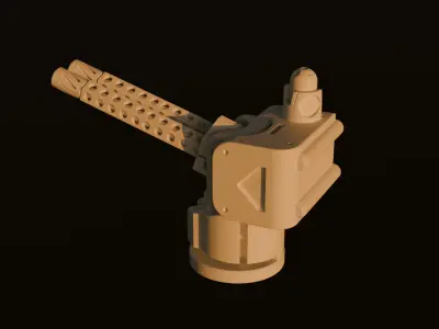 AA Cannon Rigged Free 3D model