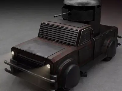 War pickupTruck Free low-poly 3D model