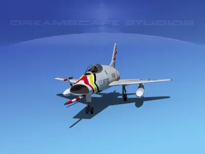 North American F-100D Super Sabre V03 USAF 3D model