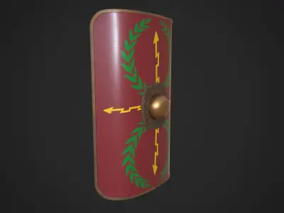 Roman Shield Scutum Low-poly 3D model