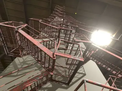 Modular Industrial Staircase Rusted Low-Poly Low-poly 3D model