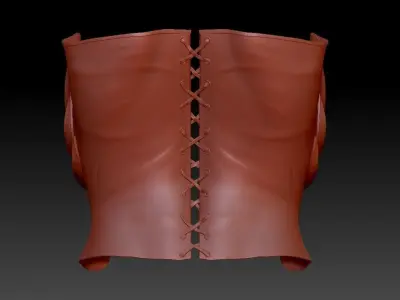 High-poly model Corset leather 3D model