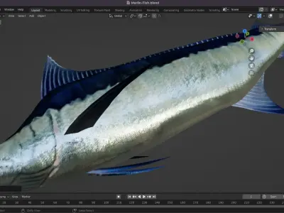 Marlin Fish Low-poly 3D model