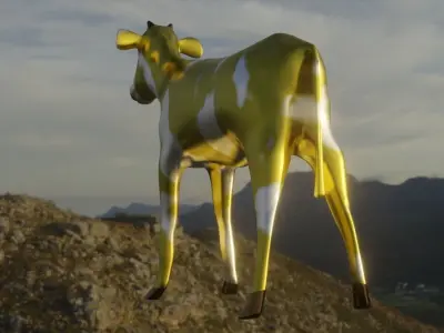 Comic toy golden bull Free 3D model