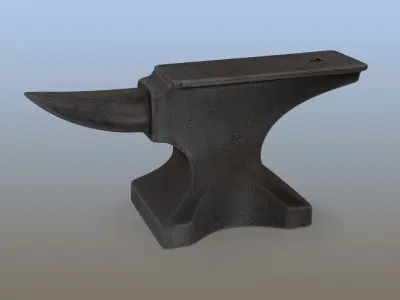 Vintage Anvil Low-poly 3D model