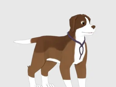 Cartoony Dog Low-poly 3D model