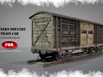 Poultry Train Car 3D model