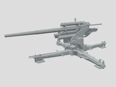 GERMAN 88 CM FLAK WW2 AA GUN 3D model