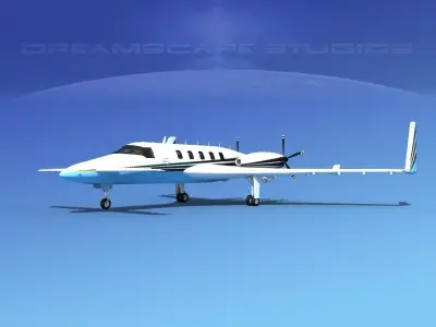 Beechcraft Starship 2000 T15 3D model