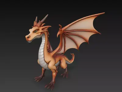 Dragon Realistic 3D Model Basic - Low Poly Realistic Low-poly 3D model