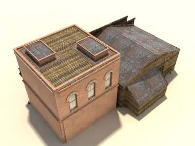 Low Poly Wild West Buildings2 Low-poly 3D model