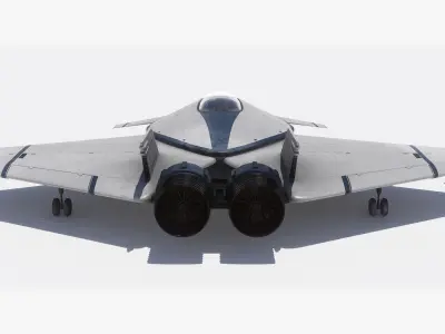 Pro Futuristic Spacecraft Jet Rigged Low-poly 3D model
