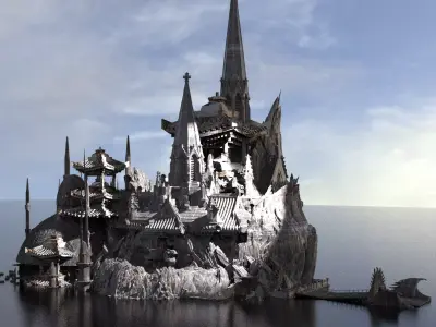 KOTENGU Temple sunken ruins 3D model