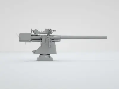88mm  SK C - 35 Naval Gun 3D model