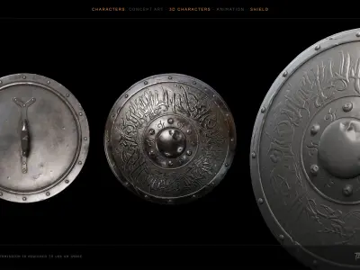  Real-time game ready 3d eastern shield Free low-poly 3D model