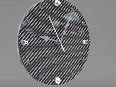 Carbon fiber clock Free 3D model