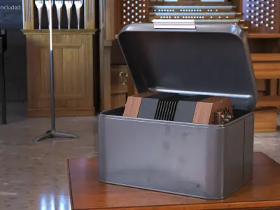 Concertina Accordion in Case 3D model