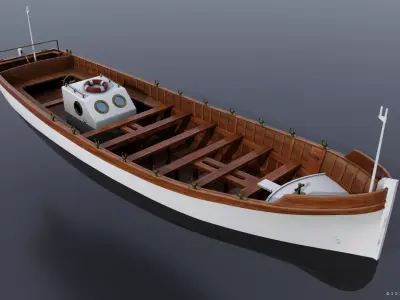 WW2 Italian 13m Motorboat Low-poly 3D model