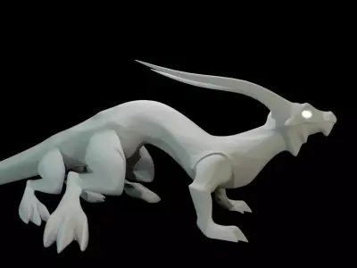 Lizard Dragon MEDIUM Low-poly 3D model
