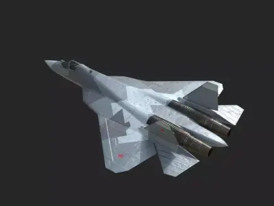 4 coatings of Sukhoi Su-57 Felon Stealth Fighter Low-poly 3D model