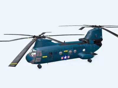 Boeing Vertol CH-46 Sea Knight Low-poly PBR Low-poly 3D model