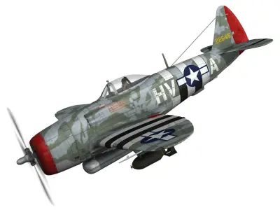 Republic P-47D Thunderbolt  - Lt Col  F S Gabreski 3D model