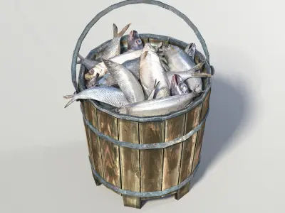 Fish Bucket  Low-poly 3D model