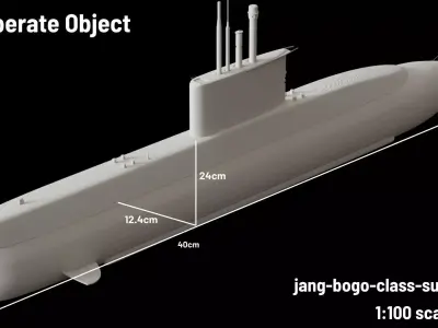Printable Navy Submarine 3D print model