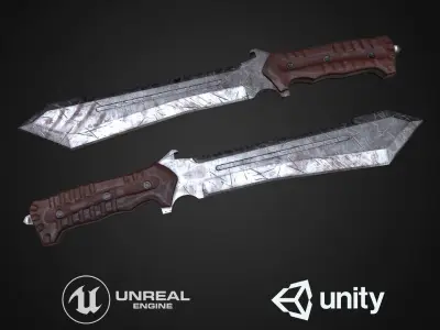 M48 Bowie Knife Low-poly 3D model