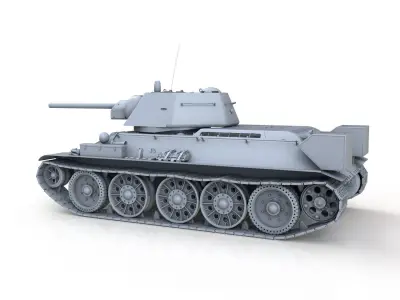 T-34-76 - Model 1942 - Factory 183 - Soviet Medium Tank 3D model