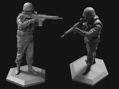 Modern soldier 52mm 120mm 3D print model