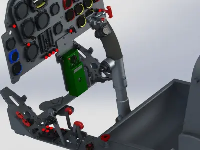 ME262 high definition complete cockpit 3D print model