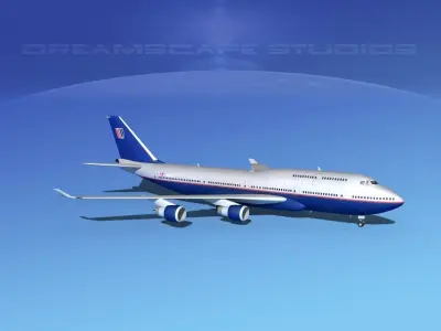 Boeing 747-400 United Airlines 2 3D model