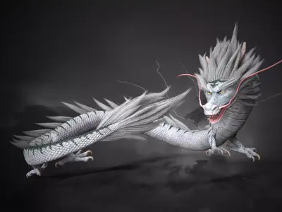 Chinese dragon loong Low-poly 3D model