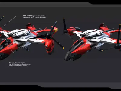 SF - VTOL Coast Guard Low-poly 3D model