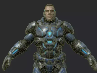 Space Marine Character Low-poly 3D model