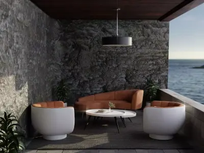 soft terrace Free low-poly 3D model