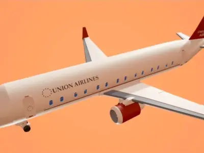Aircraft Model in FBX format Low-poly 3D model