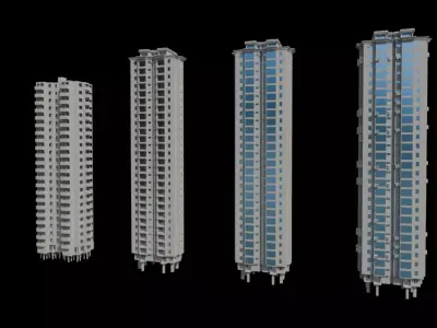 Moderns Buildings Architecture assets 01 Free low-poly 3D model