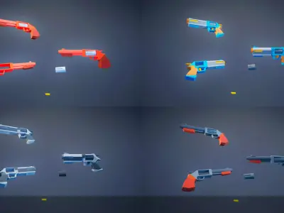 Poly Weapons Pack 01 Low-poly 3D model