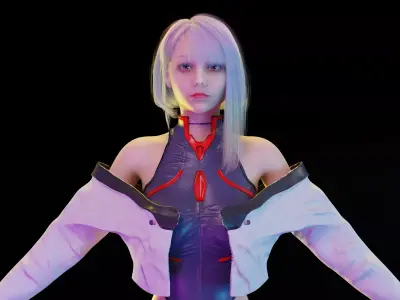 Lucy  Fan Made Female Character Cyberpunk Edgerunners Blender Low-poly 3D model