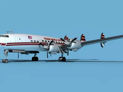 Lockheed L1649 Star Liner Trans World Airways 3D model