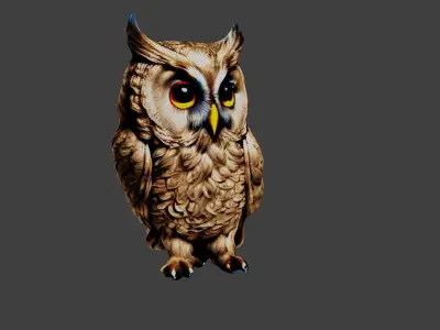 Owl Animal Low-poly 3D model