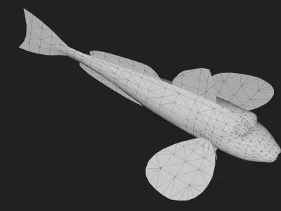 Bass fish Low-poly 3D model