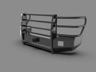 Metal Bumper and Grille Guard Low-poly 3D model