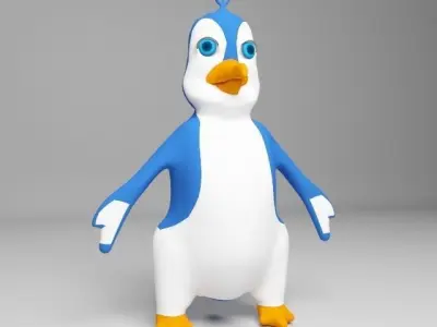 Child penguin Low-poly 3D model