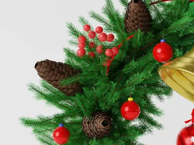 Christmas Wreath With Bells Free 3D model