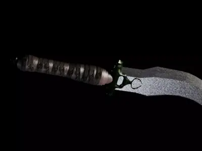 Curved Fantasy Dagger Game-Ready Asset with Cinematic Detail 3D model