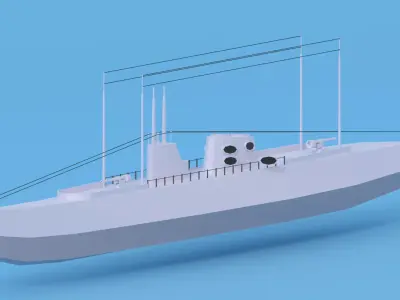 U-boat German Military WW2 Low-poly 3D model
